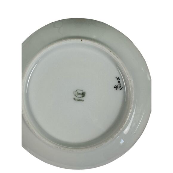 Art Nouveau Thomas Bavaria 4 Piece Luncheon Set Light Apple Green & Butterfly - Picture 9 of 16